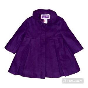 Janie and Jack collection wool purple wool pea coat size 6-12 months Easter